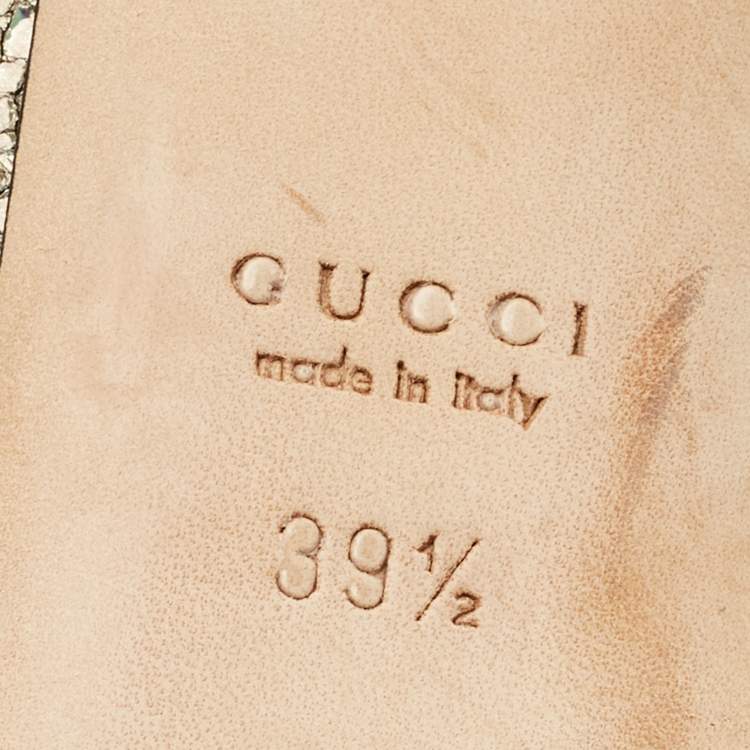 Pre Owned Gucci Multicolor Iridescent Leather Horsebit Peep Toe Pumps Size 39.5