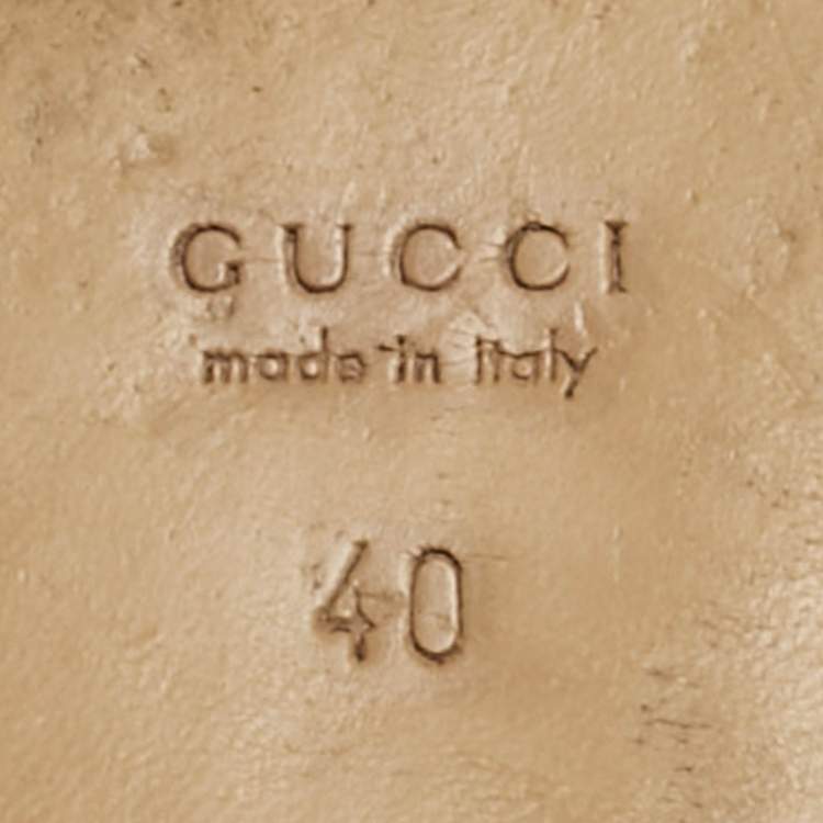 Pre Owned Gucci Brown Coated Canvas Princetown Flat Mules Size 40