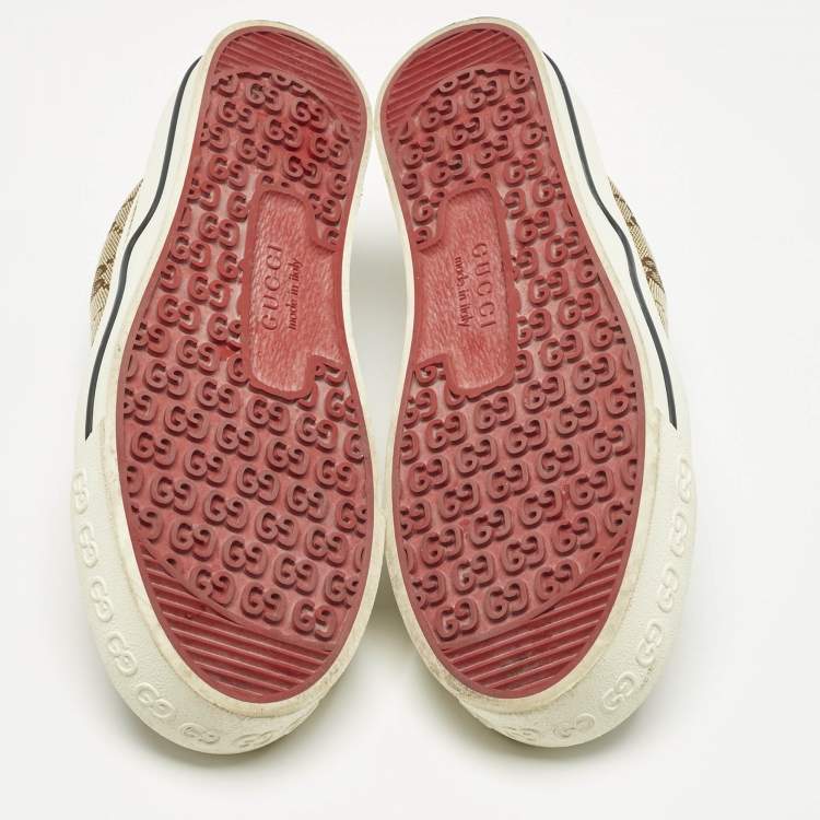 Pre Owned Gucci Beige GG Canvas Tennis 1977 Sneakers Size 36
