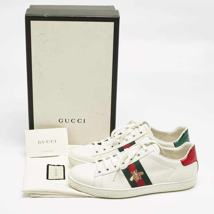 Pre Owned Gucci White Leather Ace Foldable Sneakers Size 39