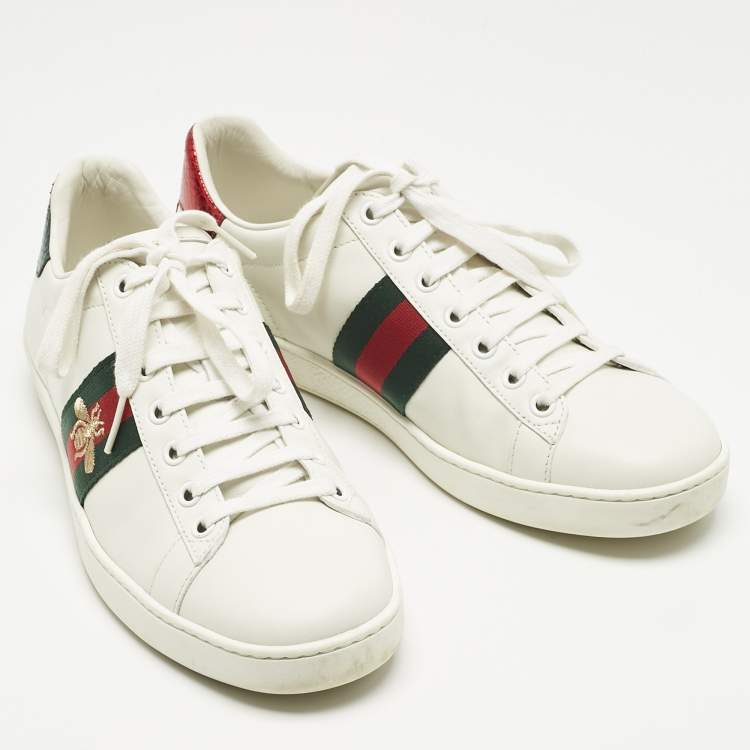 Pre Owned Gucci White Leather Ace Foldable Sneakers Size 39
