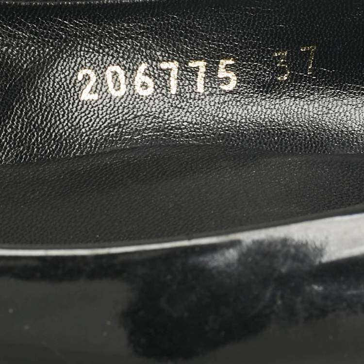 Pre Owned Gucci Black Patent Leather Horsebit Pumps Size 37