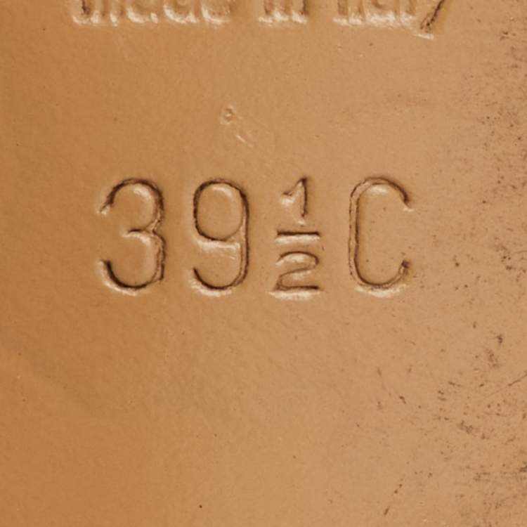 Pre Owned Gucci Dark Brown Leather Pointed Toe Kitten Heel Pumps Size 39.5