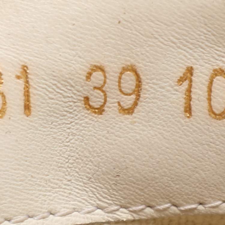 Pre Owned Gucci White Leather GG Marmont Espadrilles Mules Size 39