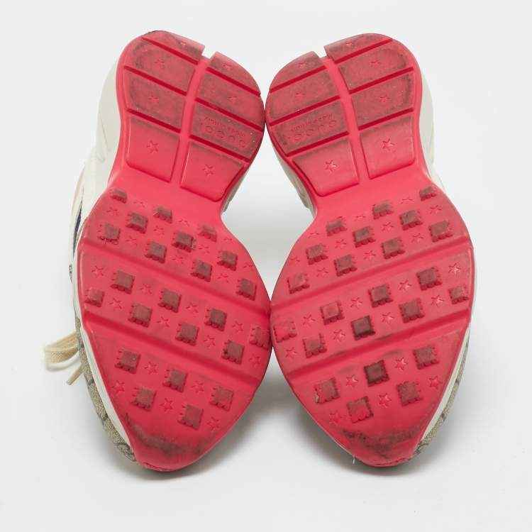 Pre Owned Gucci Multicolor GG Supreme Canvas Rhyton Sneakers Size 40