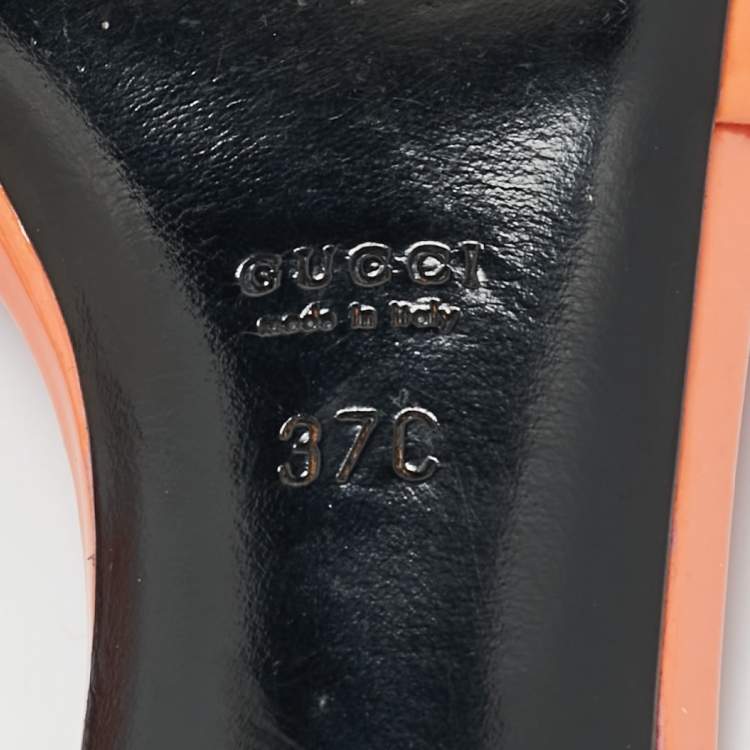 Pre Owned Gucci Pink Patent Leather Hysteria Slide Sandals Size 37