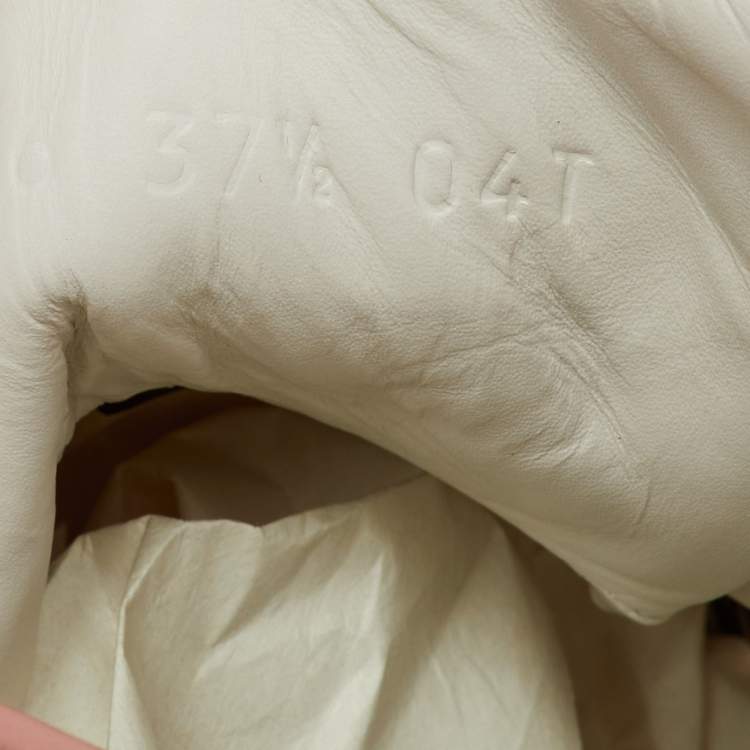 Pre Owned Gucci Pink GG Canvas and Leather High Top Sneakers Size 37.5