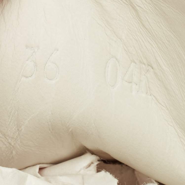 Pre Owned Gucci White Snakeskin Embossed and Leather Ace Low Top Sneakers Size 36