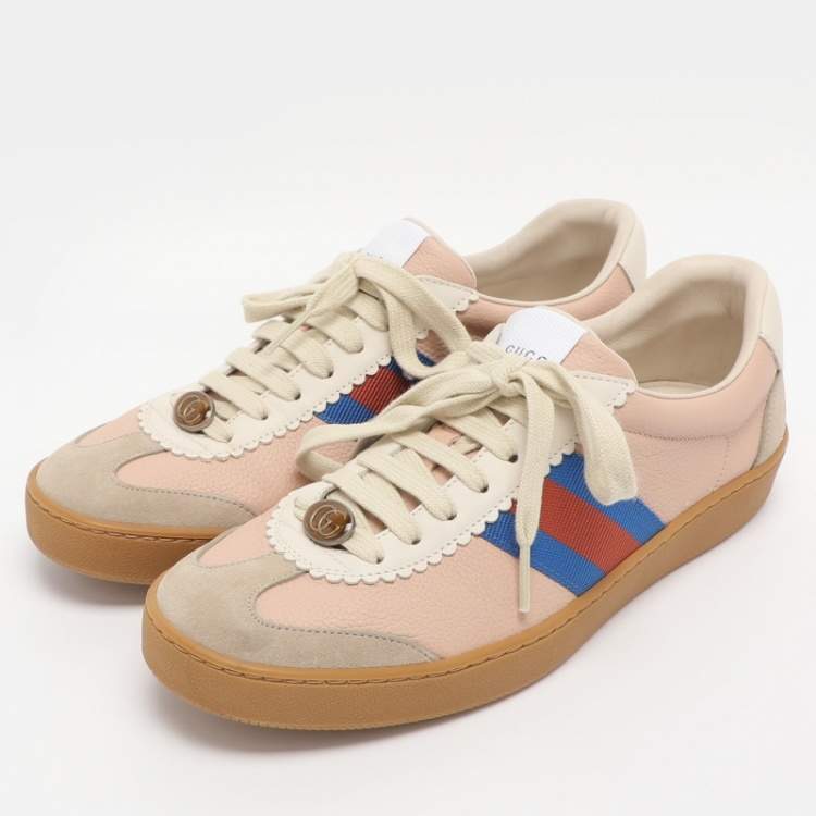Pre Owned Gucci Multicolor Leather and Suede G74 Sneakers Size 39