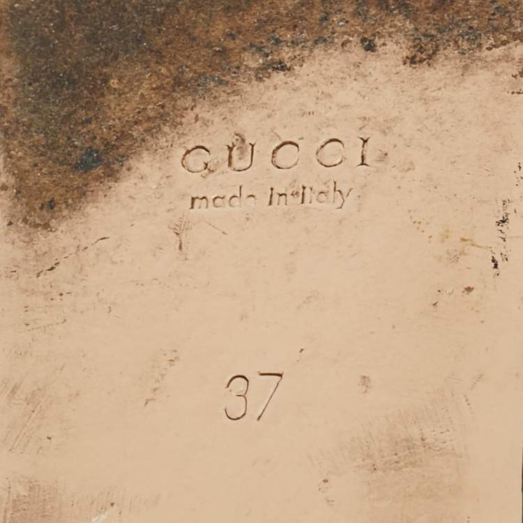 Pre Owned Gucci White Leather Princetown Mules Size 37