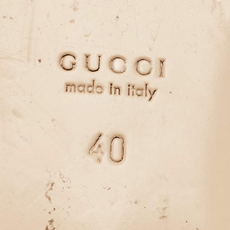 Pre Owned Gucci Pink Leather Horsebit Slide Flats Size 40