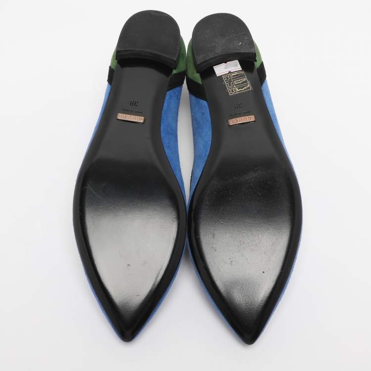 Pre Owned Gucci Multicolor Suede Ballet Flats Size 39