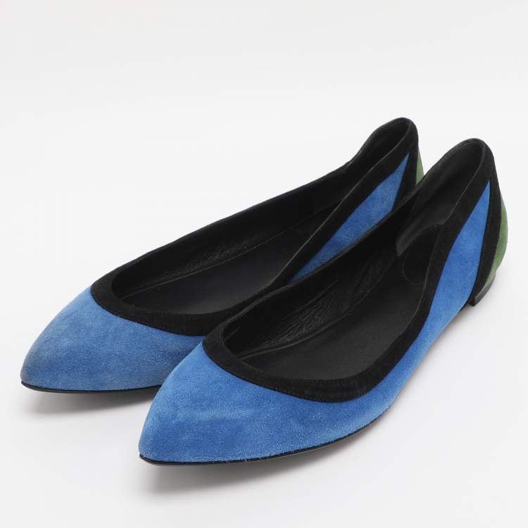 Pre Owned Gucci Multicolor Suede Ballet Flats Size 39