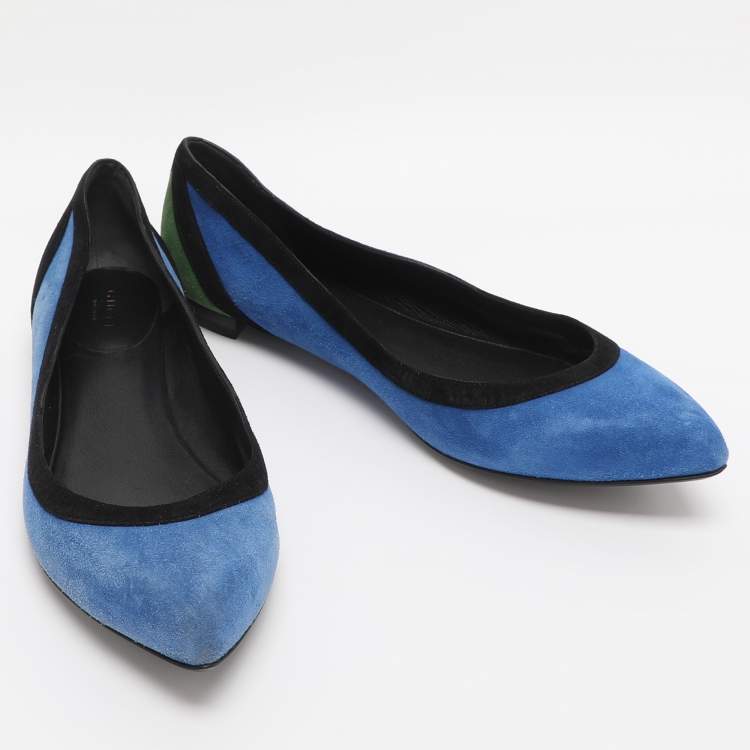 Pre Owned Gucci Multicolor Suede Ballet Flats Size 39