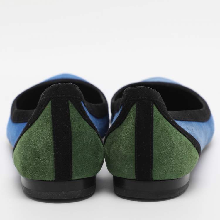 Pre Owned Gucci Multicolor Suede Ballet Flats Size 39