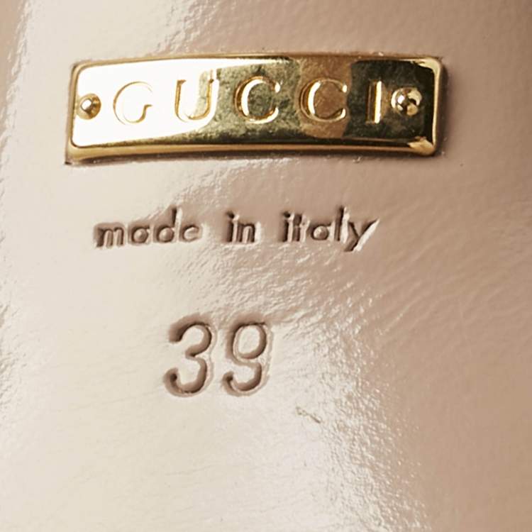 Pre Owned Gucci Black Patent Leather Platform Crisscross Strap Pumps Size 39