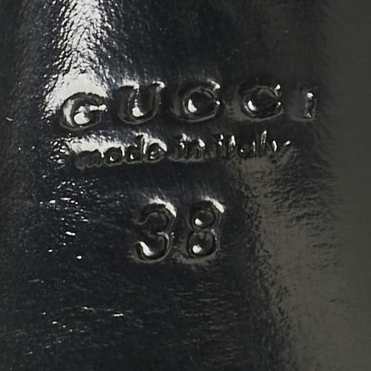 Pre Owned Gucci Black Python Bamboo Heel Slide Sandals Size 38