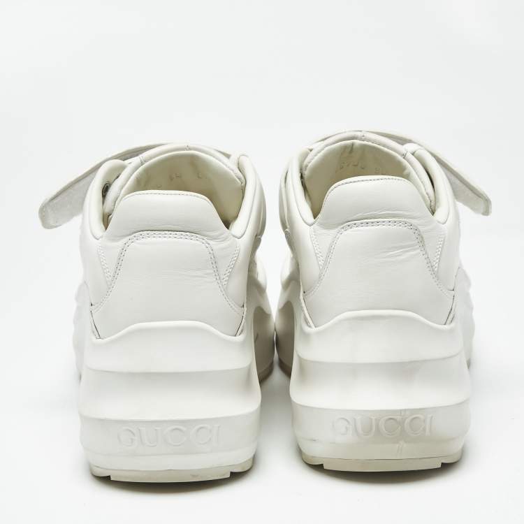 Pre Owned Gucci White Leather Velcro Low Top Sneakers Size 38