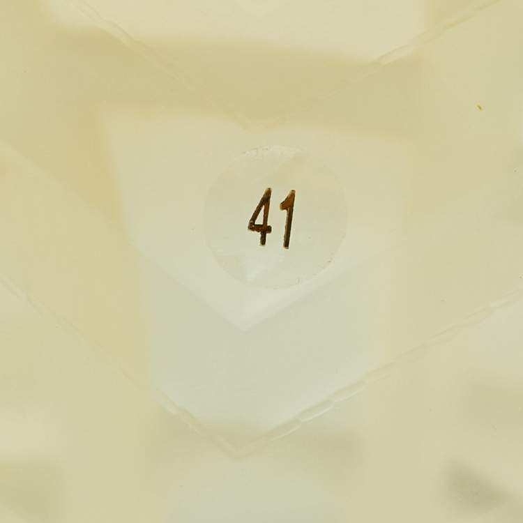 Pre Owned Gucci Transparent Jelly Logo Block Heel Slide Sandals Size 41