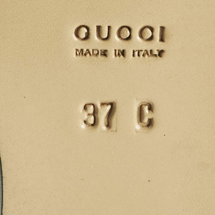 Pre Owned Gucci Black Leather Slip On Loafers Size 37