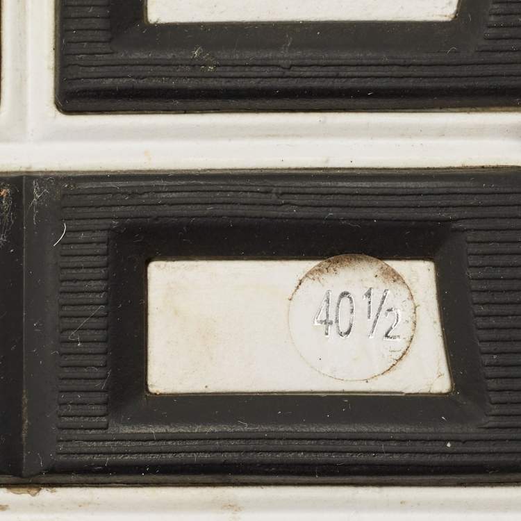 Pre Owned Gucci White/Black Leather Interlocking G Sneakers Size 40.5