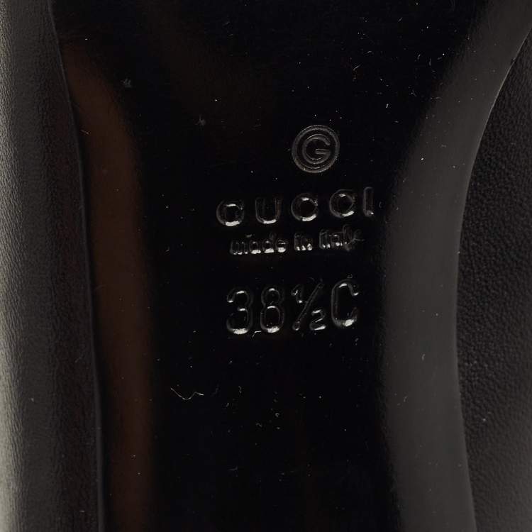 Pre Owned Gucci Black Leather Pointed Toe  Ankle Length Boots Size 38.5