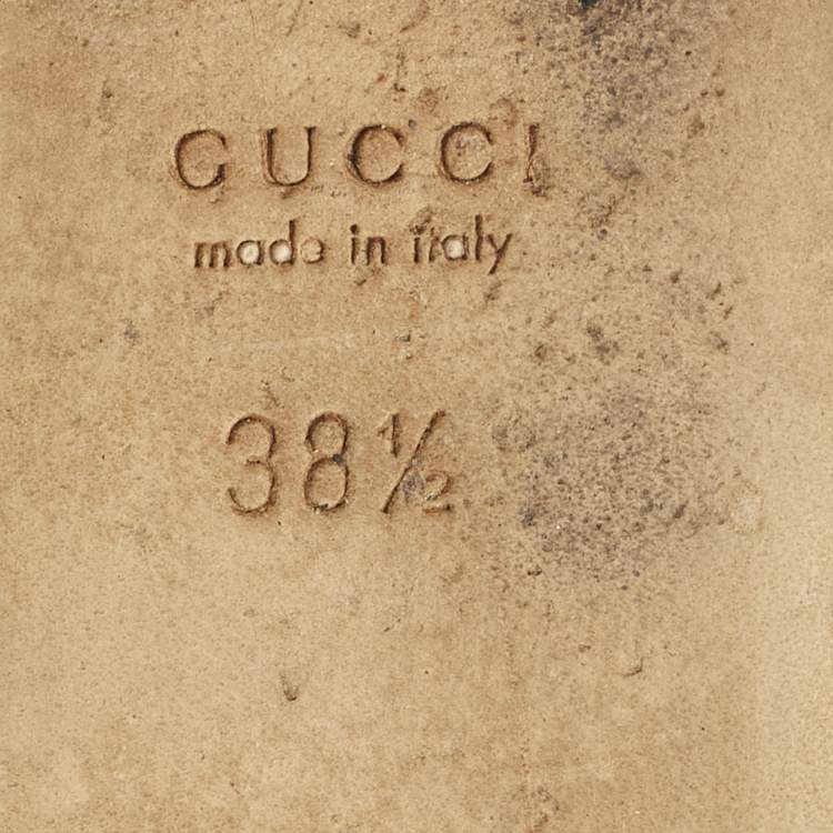 Pre Owned Gucci Brown Leather Thong Flat Slingback Sandals Size 38.5