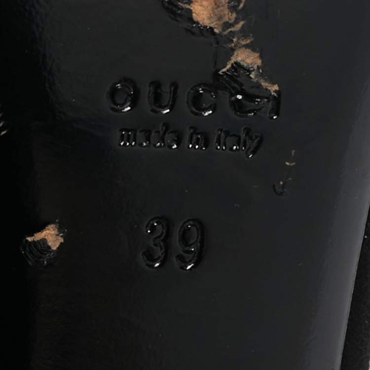 Pre Owned Gucci Size 39 Black Suede Studded Ankle Length Boots