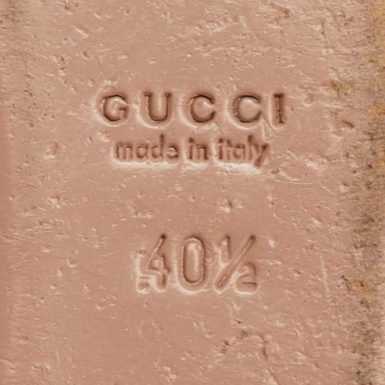 Pre Owned Gucci Interlocking G Size 40.5 Black Crystal Embellished Suede Ballet Flats