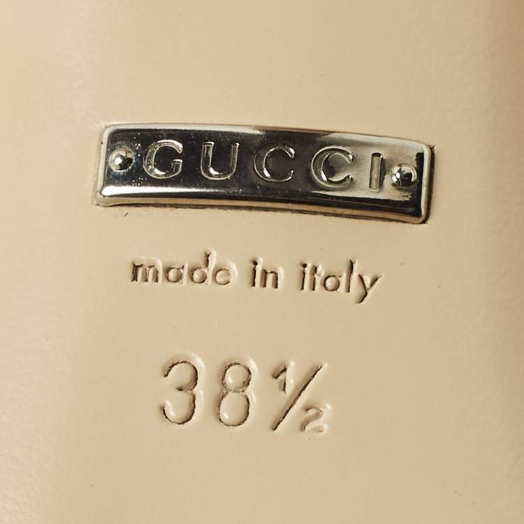 Pre Owned Gucci Interlocking G Size 38.5 Mint Green Leather Slide Sandals