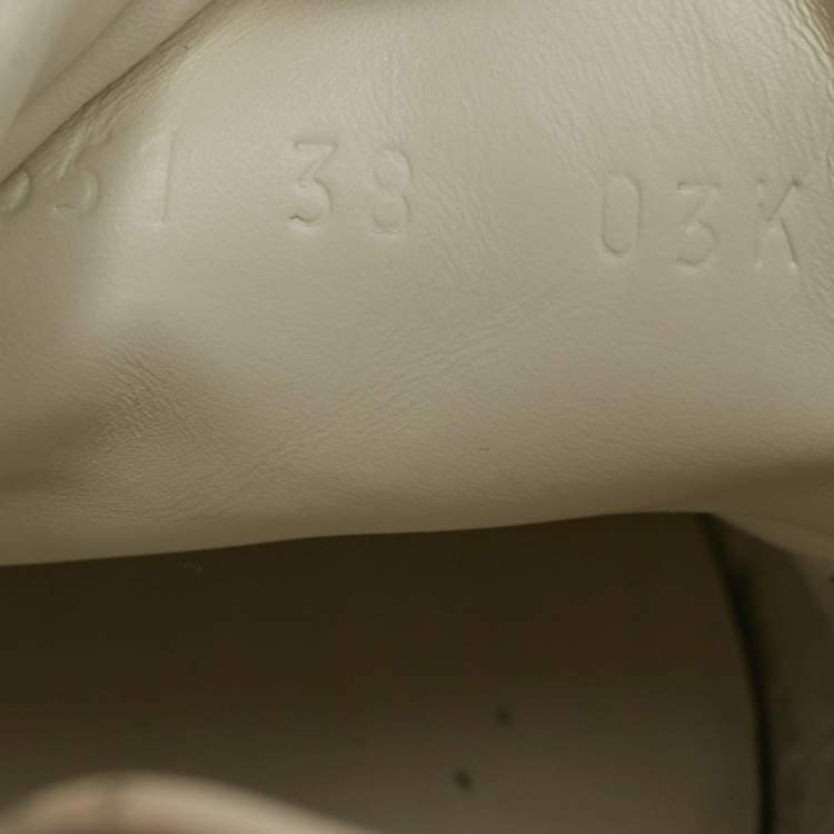 Pre Owned Gucci Ace Web Size 38 White Snakeskin Embossed and Leather Lace Up Sneakers