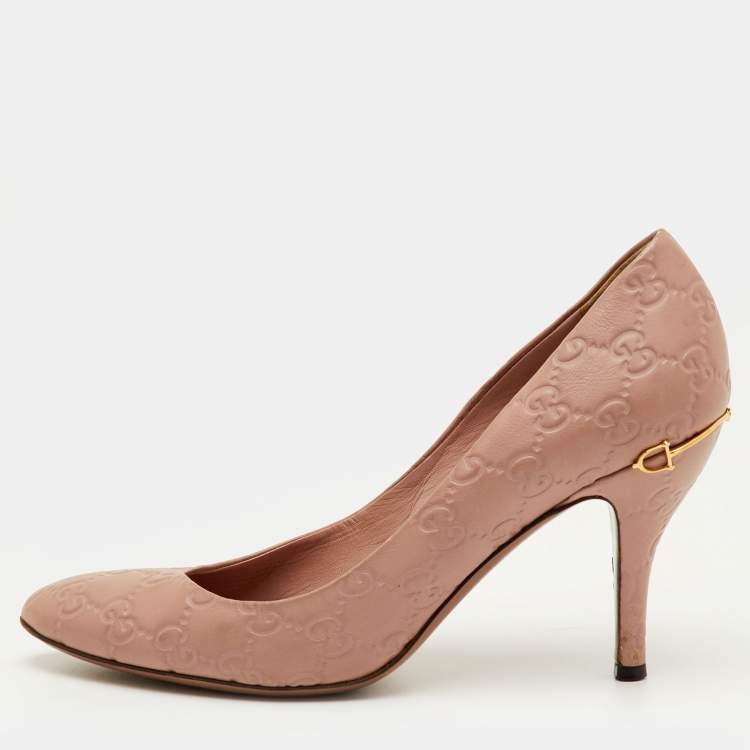 مملوكة مسبقًا Gucci Horsebit Size 40 Pink Guccissima Leather Round Toe Pumps