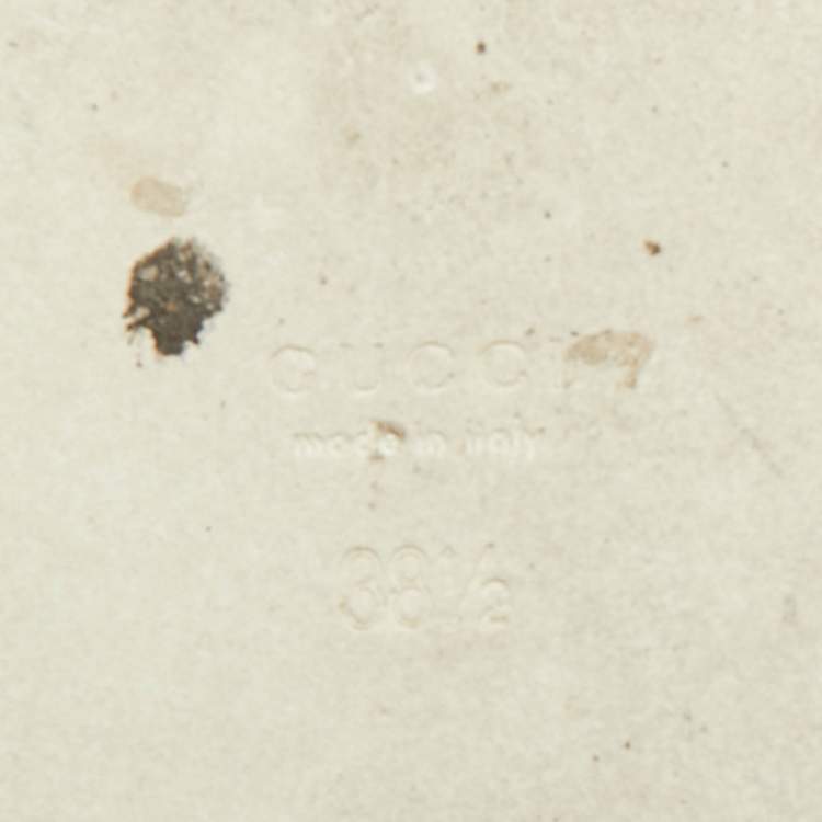 Pre Owned Gucci Size 38.5 Black Leather and Velvet Crisscross Bee Slingback Sandals