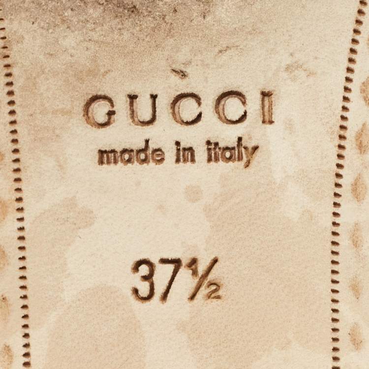 Pre Owned Gucci Gigi Horsebit Size 37.5 Brown Nubuck Leather Loafers