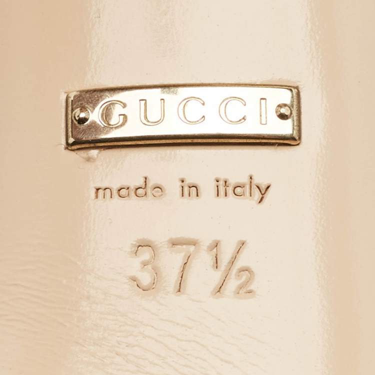 Pre Owned Gucci Horsebit Size 37.5 Black Leather Peep Toe Pumps