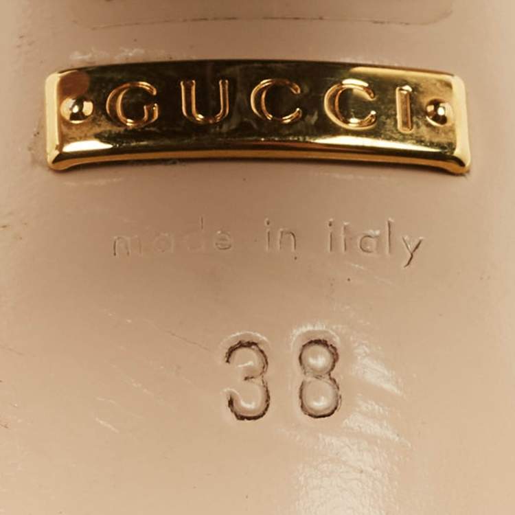 Pre Owned Gucci GG Marmont Size 38 Black Leather Ankle Strap Sandals