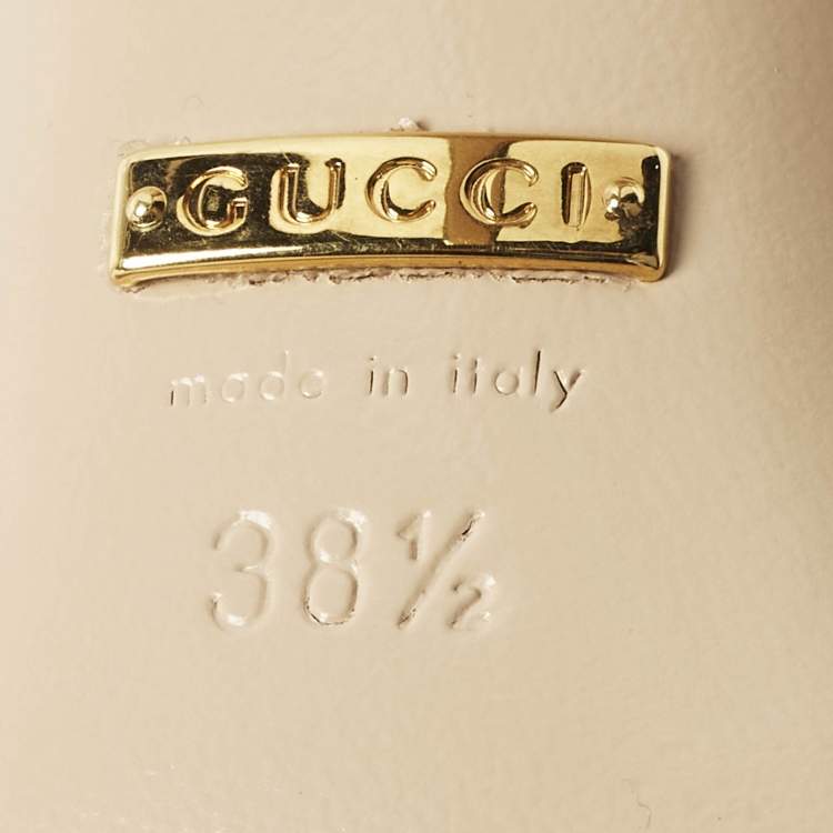 Pre Owned Gucci Allie Size 38.5 Metallic Leather Ankle Strap Sandals