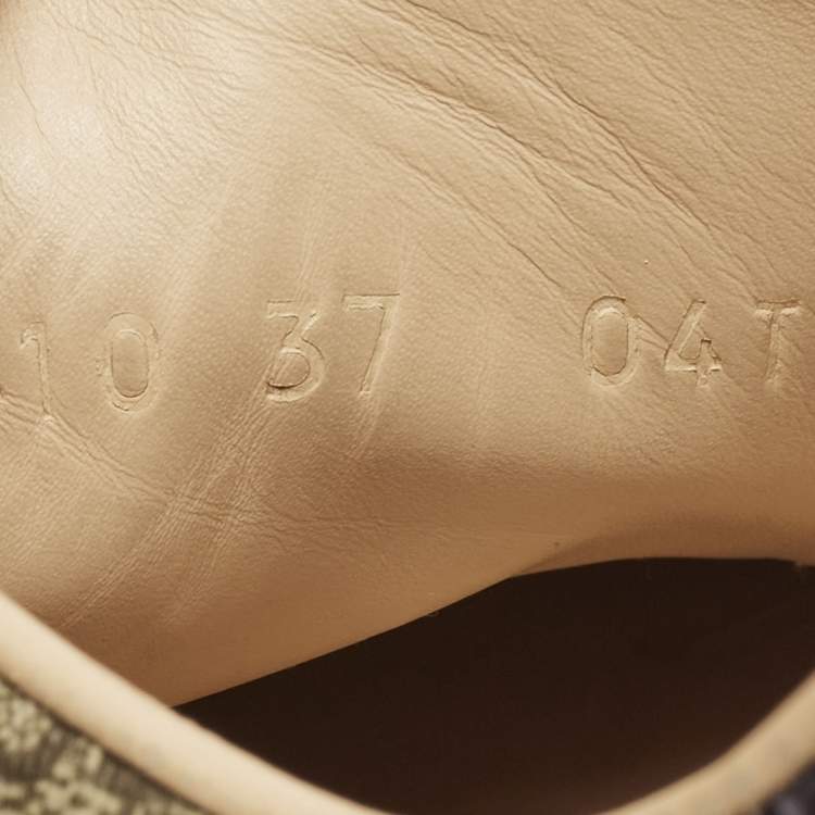 Pre Owned Gucci Ace Size 37 Beige GG Supreme Canvas Low Top Sneakers