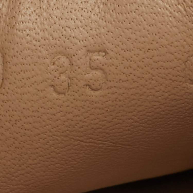 Pre Owned Gucci Size 35 Gold Texture Leather Slip On Sneakers