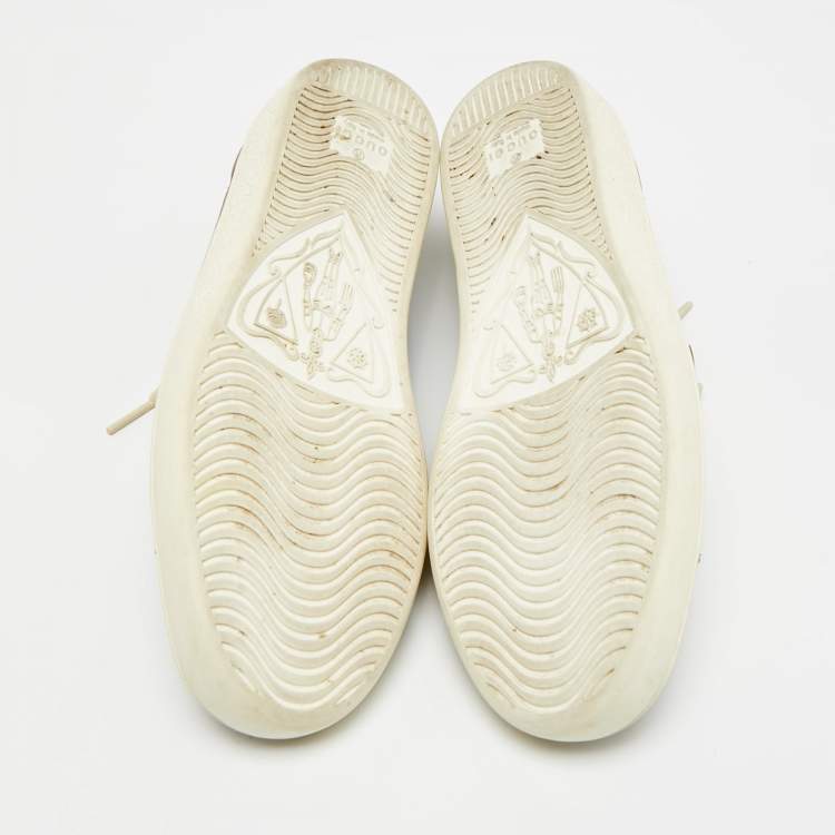 Pre Owned حذاء رياضي غوتشي "ديزني آيس" قماش مغلف بني وجلد برباط علوي مقاس 37