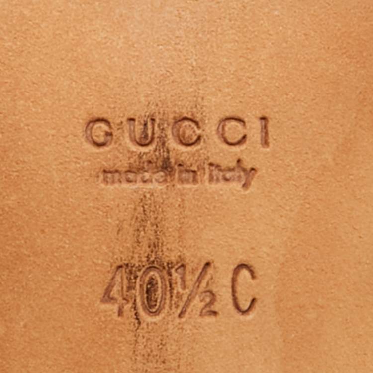 مملوكة مسبقًا Gucci Horsebit Size 40.5 Brown GG Satin Slide Sandals