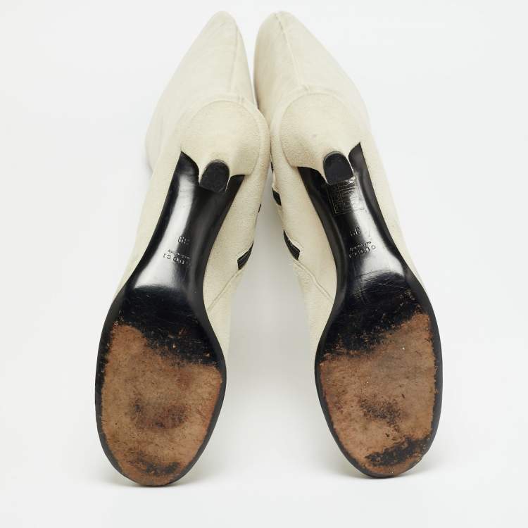 Pre Owned Gucci Size 39 Grey Suede Knee Length Boots