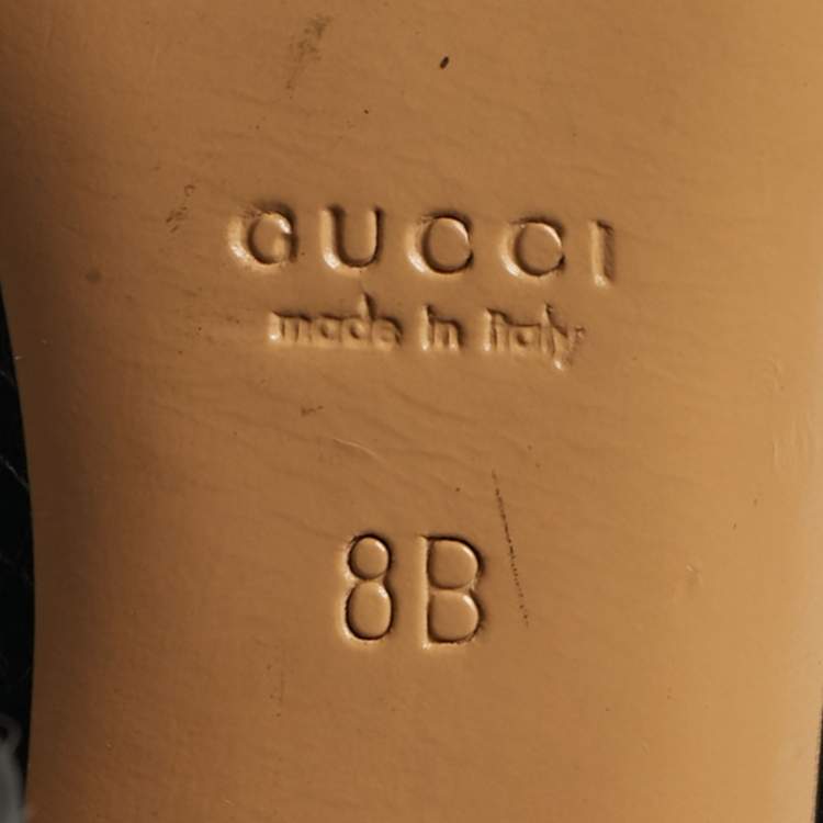 مملوكة مسبقًا Gucci Bamboo Size 38.5 Black Water Snake Leather Pointed Toe Pumps