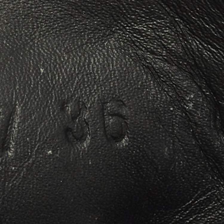 Pre Owned Gucci GG Size 36 Grey/Black Canvas and Leather Lace Up Sneakers