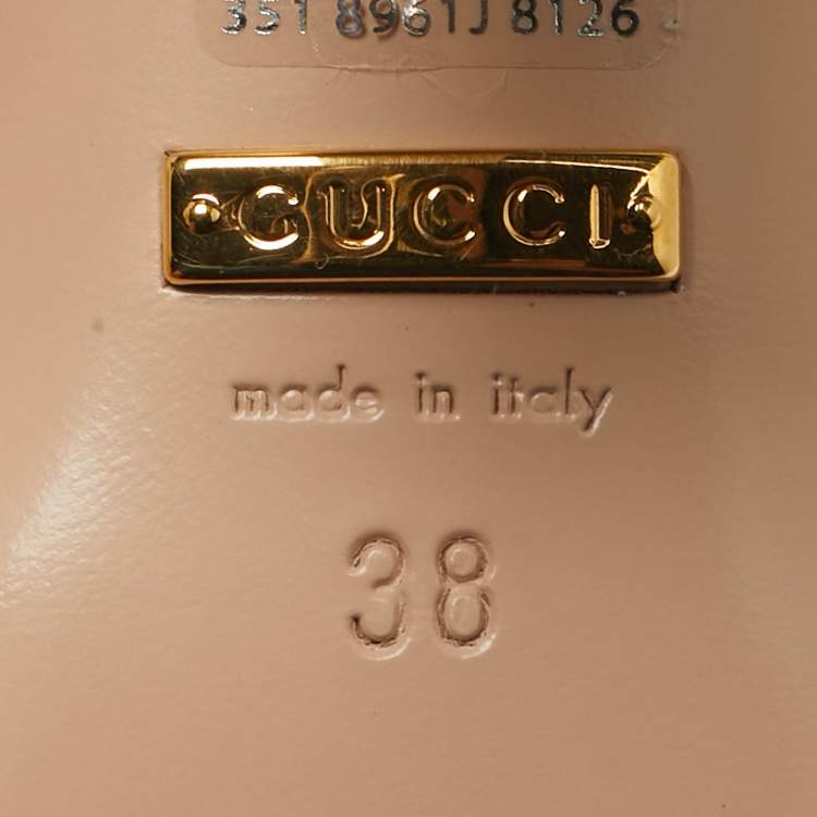 Pre Owned GUCCI X Adidas Size 38 Green/White Leather Logo Slide Sandals 