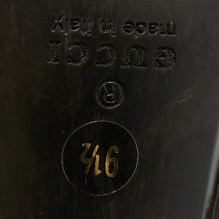 Pre Owned Gucci Icon Bit Size 40 Gold Leather Sandals