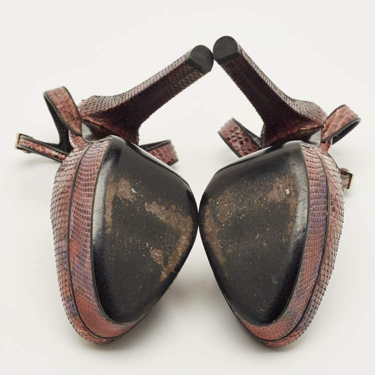 مملوكة مسبقًا Gucci Huston Size 39 Multicolor Snakeskin Leather Pumps