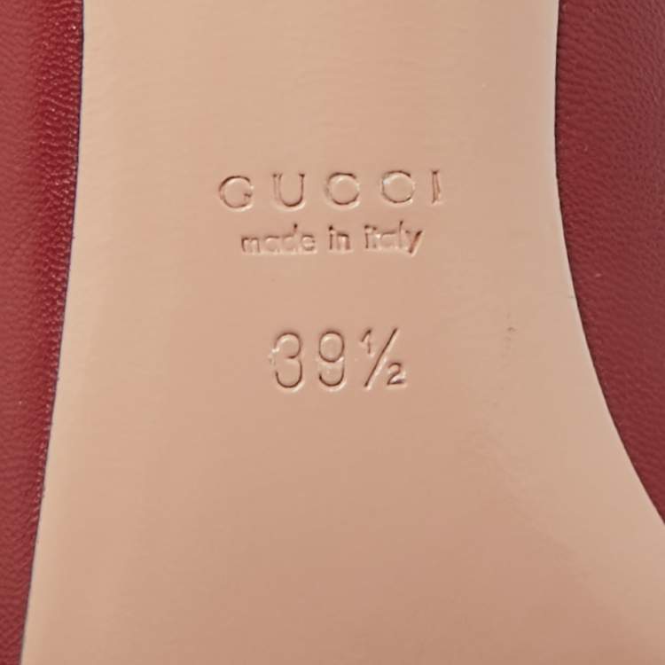 Pre Owned Gucci Elizabeth Size 39.5 Burgundy Leather Pumps