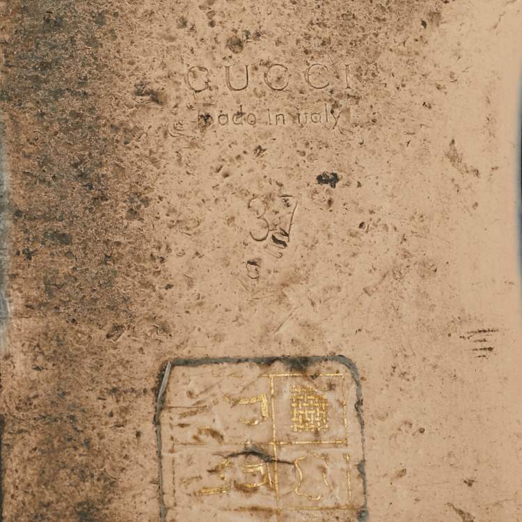 Pre Owned Gucci Sylvie Size 37 Red Velvet Flat Slides 