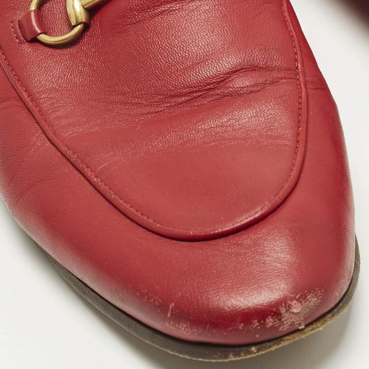 مملوكة مسبقًا Gucci Jordaan Size 41 Red Leather Horsebit Loafers
